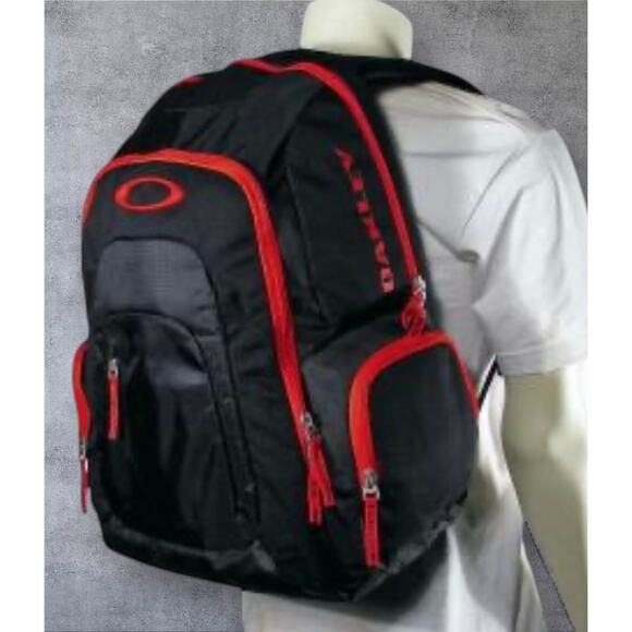 Oakley 2-1 Blade Backpack with Laptop Compartment Black and Red - Picture 1 of 11
